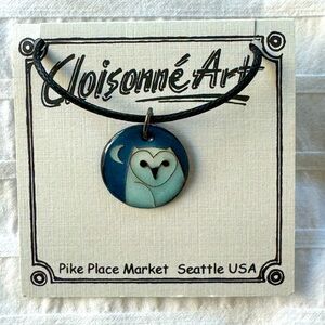 Cloisonné Art Night Owl Necklace